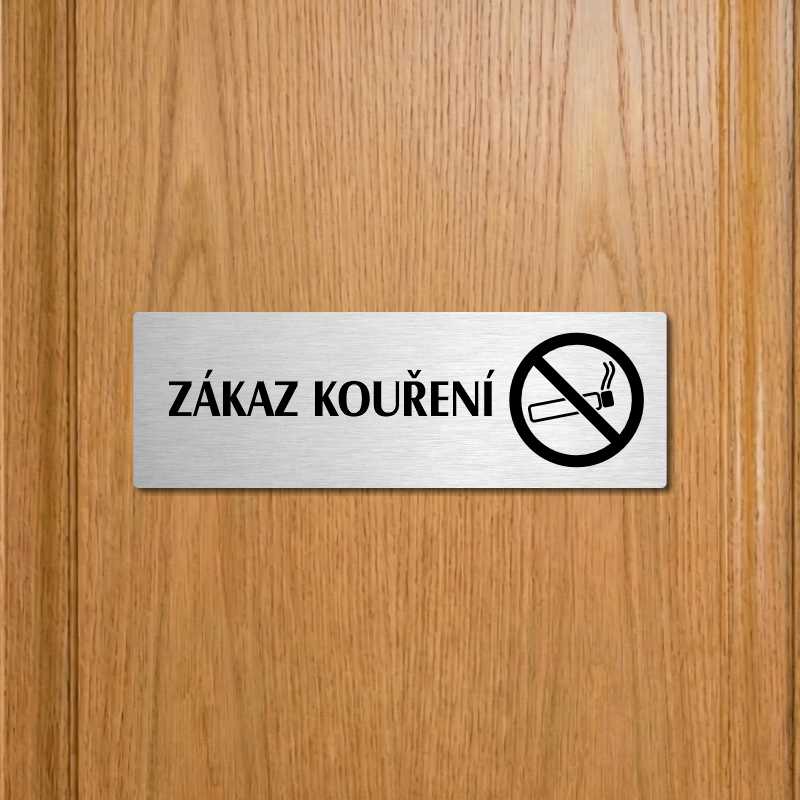 Zákaz kouření, 240x79mm, zlatá popiska s ozdobou uprostřed